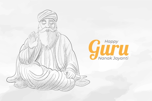 Sketch of Guru nanak jayanti celebration