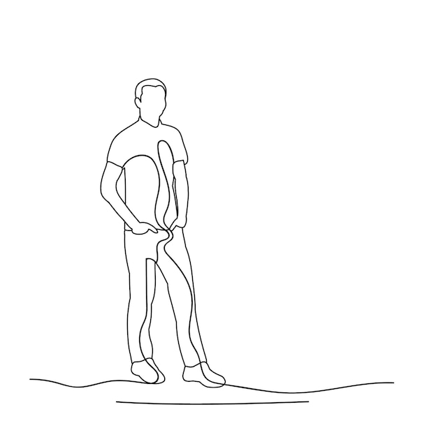 Sketch guy on white background isolated