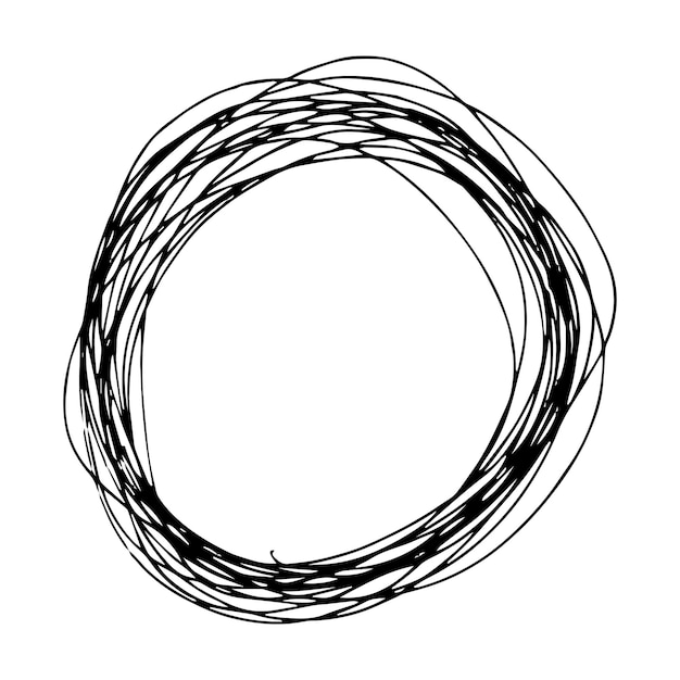 Sketch Hand drawn Ellipse Shape. Abstract Pencil Scribble Drawing. Vector illustration.