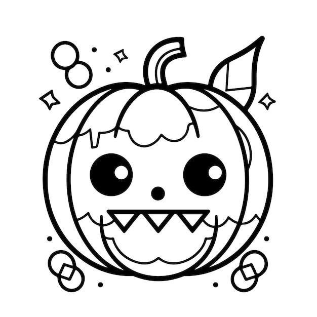 Sketch Hand drawn single line art coloring page halloween day