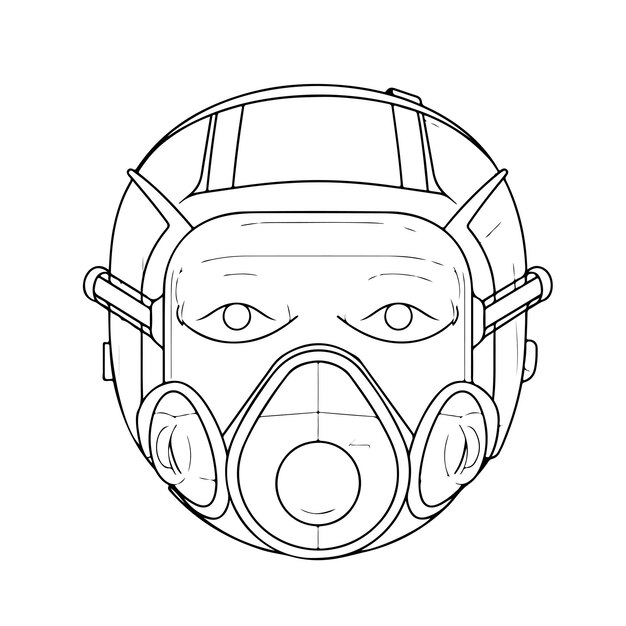 Sketch Hand drawn single line art coloring page mask day