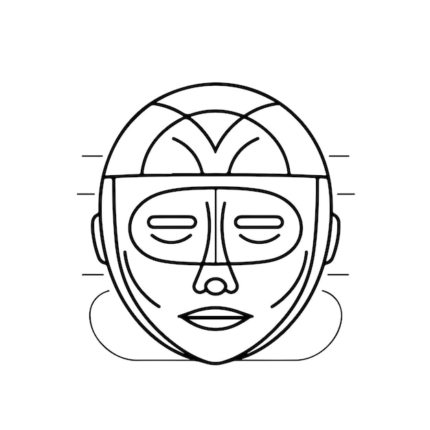 Sketch Hand drawn single line art coloring page mask day