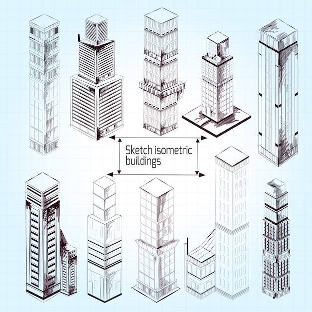 Sketch Isometric Buildings