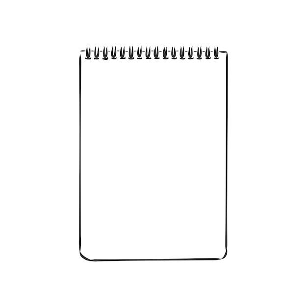 Vector sketch of notebook vector illustration with hand drawn leaf of notebook clip art