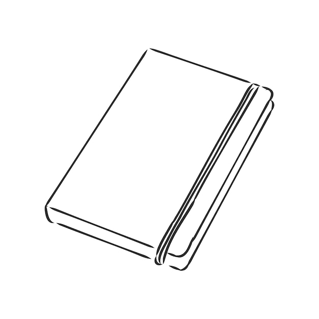 Sketch of notebook Vector illustration with hand drawn leaf of notebook Clip art