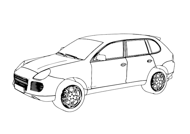 Sketch of an offroad car vector