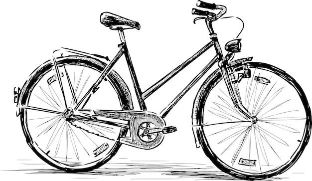 Sketch of an old city bicycle