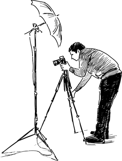 Sketch of a photographer at work