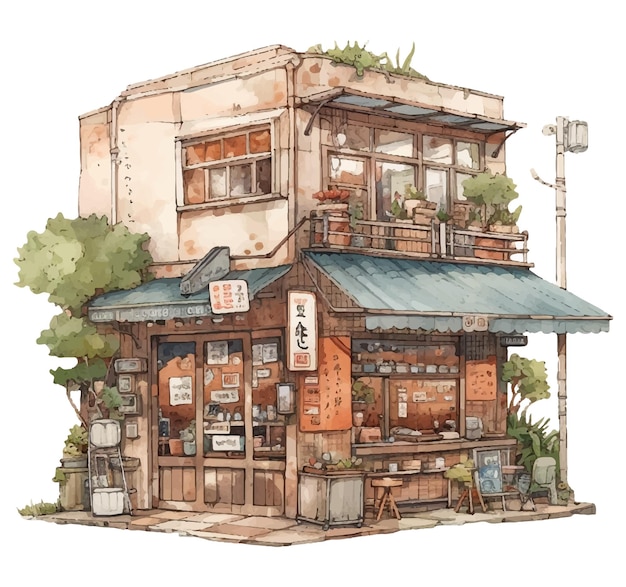 A sketch of a small cafe called cafe