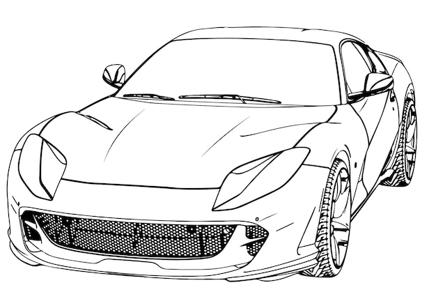 Sketch sports car fast vector