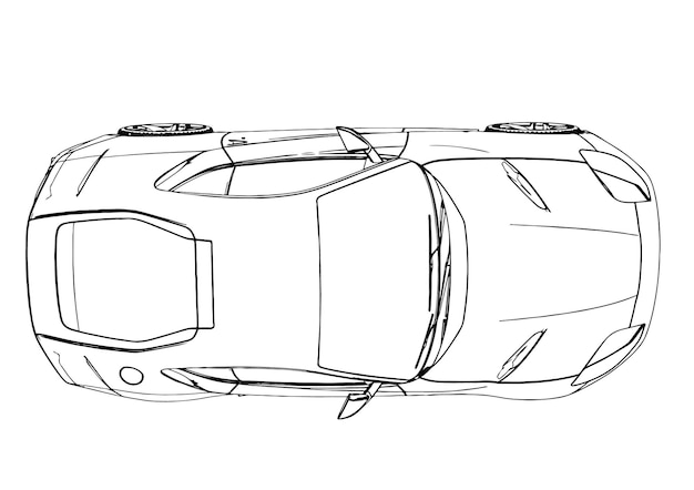 Sketch sports car fast vector