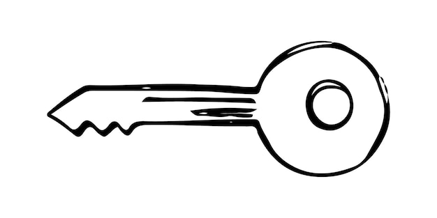 Vector sketch style of vintage key on white background vintage locks and keys sketch keyhole victorian s