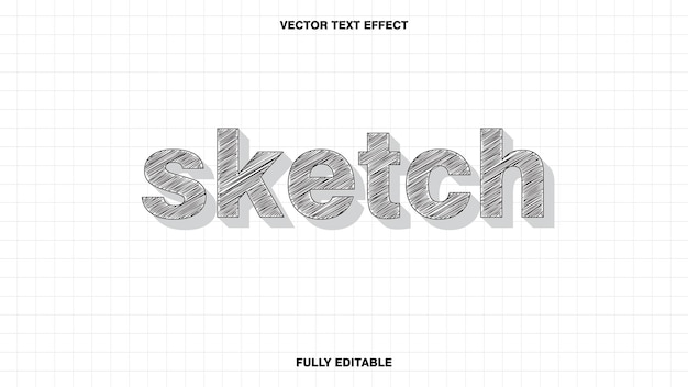 Sketch text effect fully editable