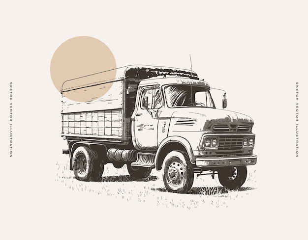 Vector sketch of a truck