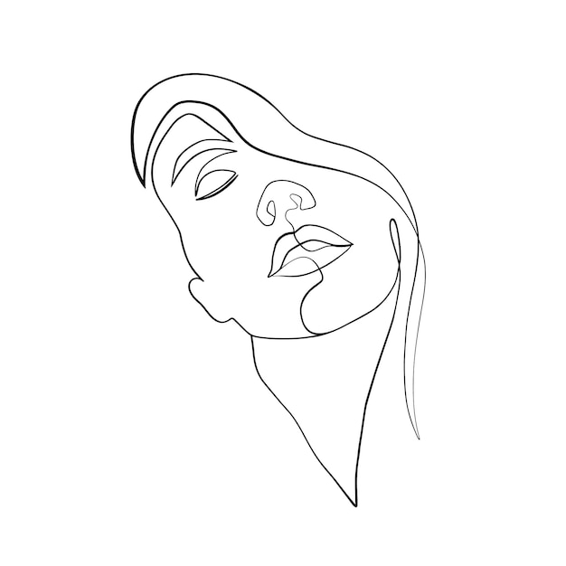 Sketch of woman in minimal linear style