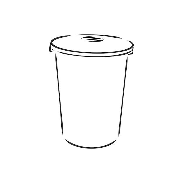 Sketched empty trash bin desktop icon  trash can vector sketch illustration