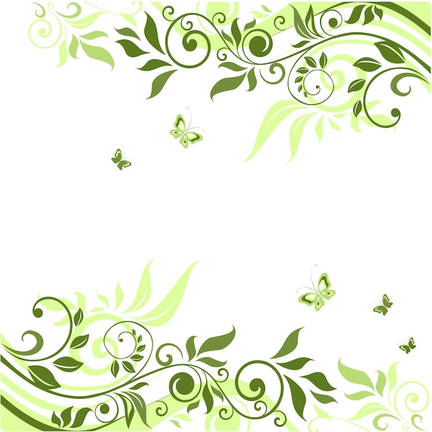 Sketched green leaves Premium Vector