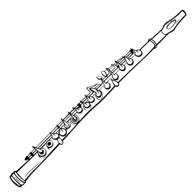 Sketched outline illustration of flute