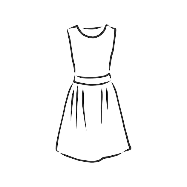 Sketches collection of womens dresses Hand drawn vector illustration