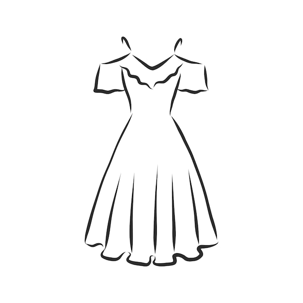 Sketches collection of womens dresses Hand drawn vector illustration