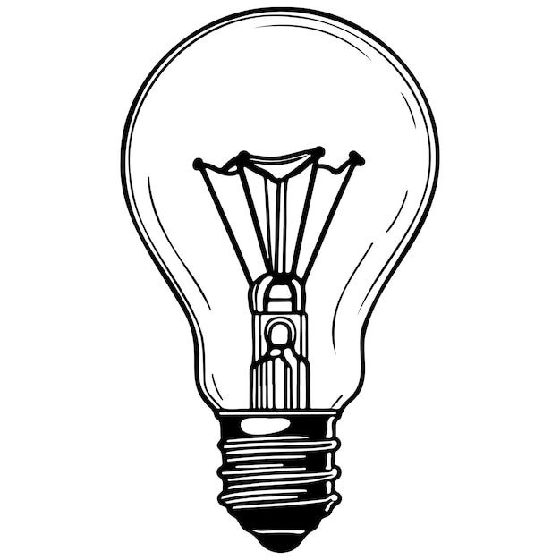 Vector sketches light bulb sketches hand drawn line illustration transparent background