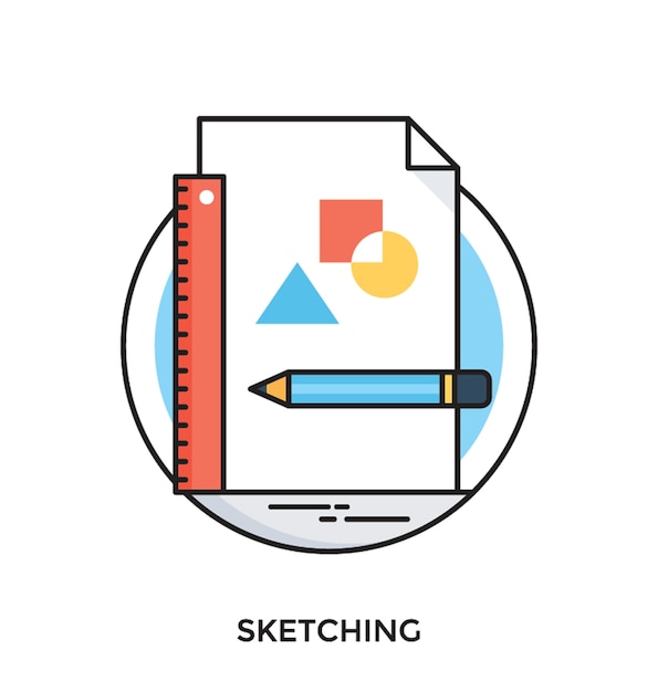 Sketching Flat Icon