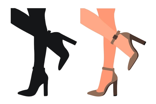 Sketchy image of the silhouette of womens shoes Shoes stilettos high heels