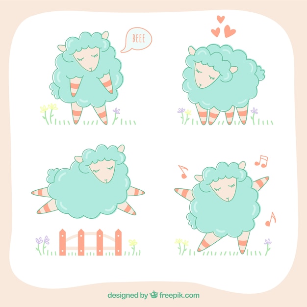 Vector sketchy sheeps