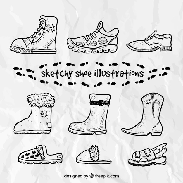 Sketchy shoe illustrations