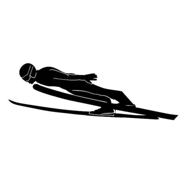 Ski Jumping silhouette illustration