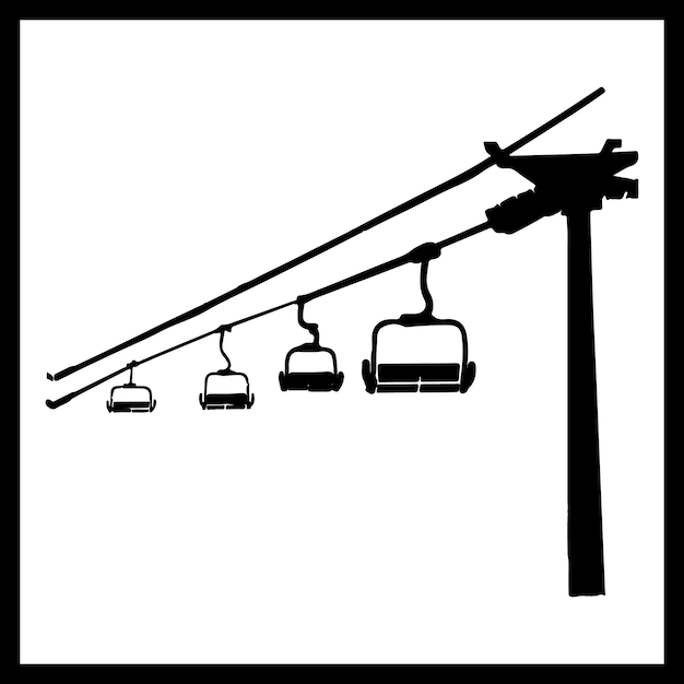 Ski Lift silhouette image