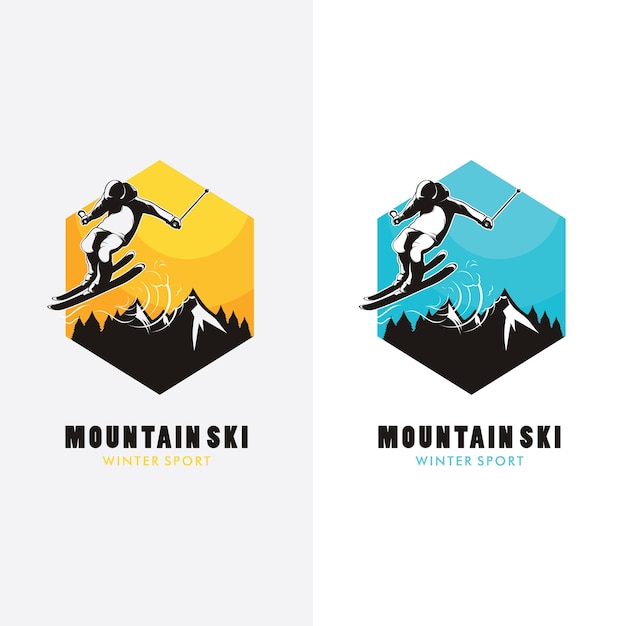 ski logo design,ski silhouette