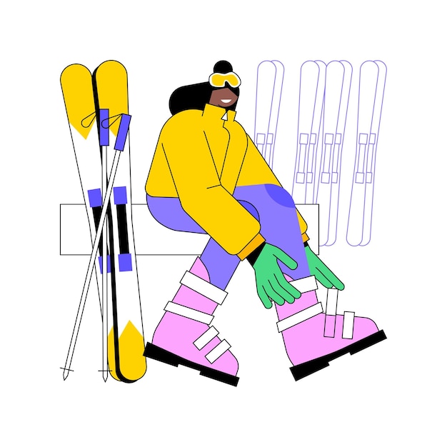 Skiing gear isolated cartoon vector illustrations