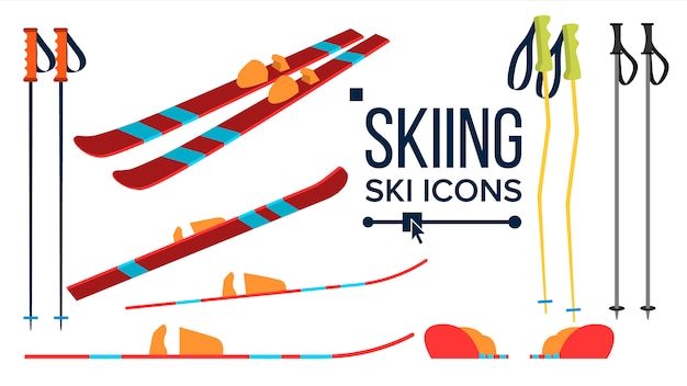 Skiing Icon set