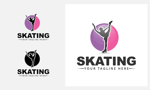 skiing logo design vector template