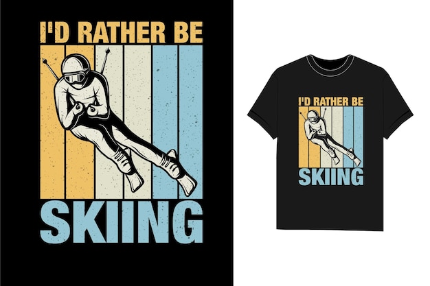 Skiing Tshirt winter T-Shirt design