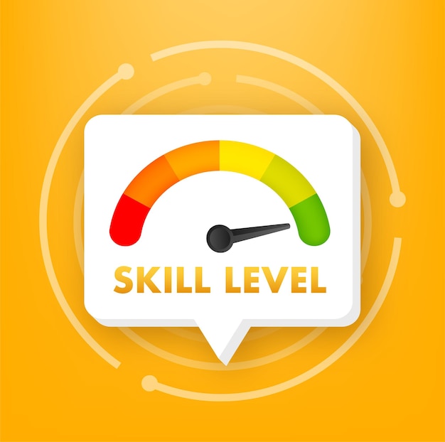 Skill levels growth meter indicator Skills enhancement Vector stock illustration