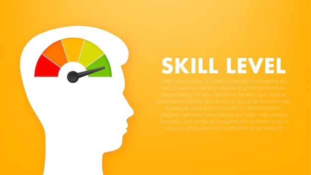 Skill levels growth meter indicator Skills enhancement Vector stock illustration