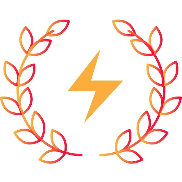 Skill online icon lightning laurel wreath vector