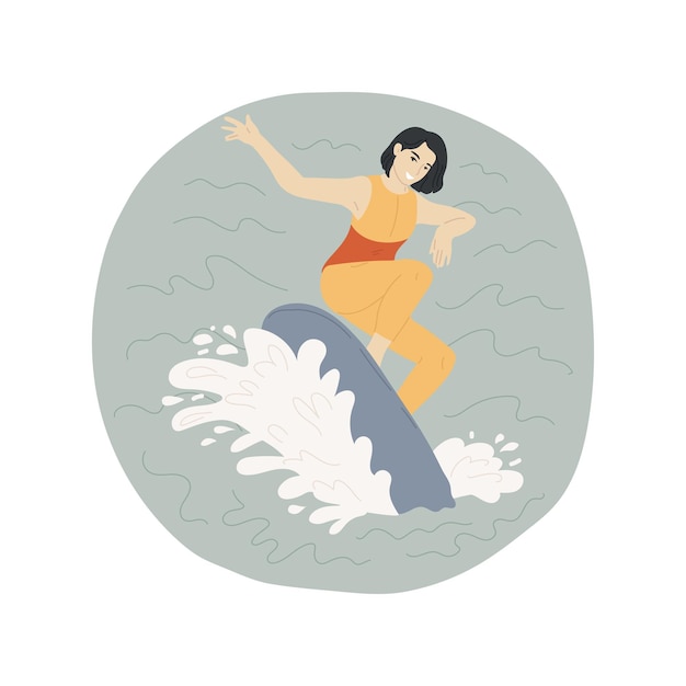 Skimboarding isolated cartoon vector illustration