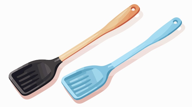 Vector skimmer and spatula icon flat vector isolated on white background