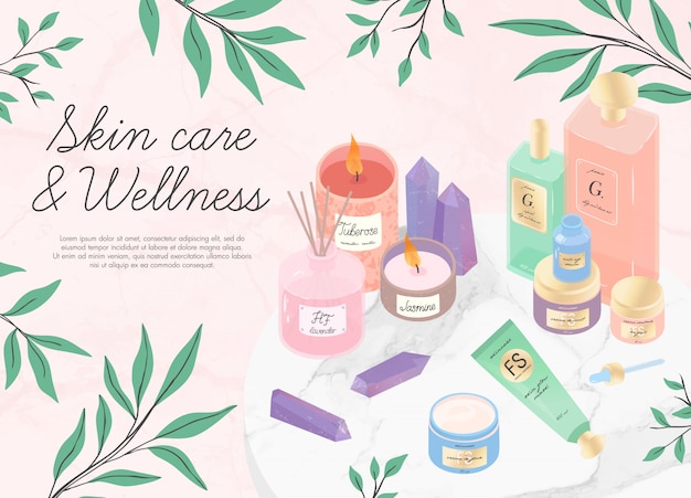 Skin care,aromatherapy,spa and wellness concept.Beauty routine