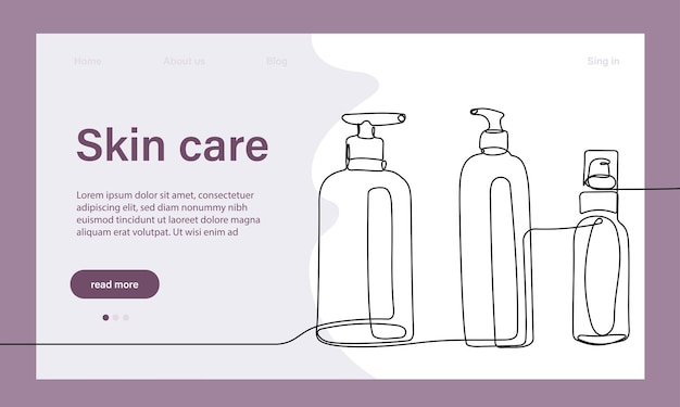 Skin care concept. Landing page template. Morning routine. Bath time. Organic products for scrubbing