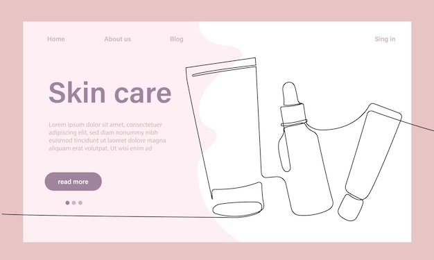 Skin care concept. Landing page template. Morning routine. Bath time. Organic products for scrubbing