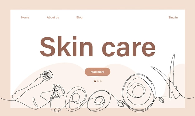 Skin care concept. Landing page template. Morning routine. Bath time. Organic products for scrubbing