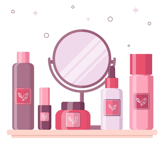 Skin care cosmetics background Flat design