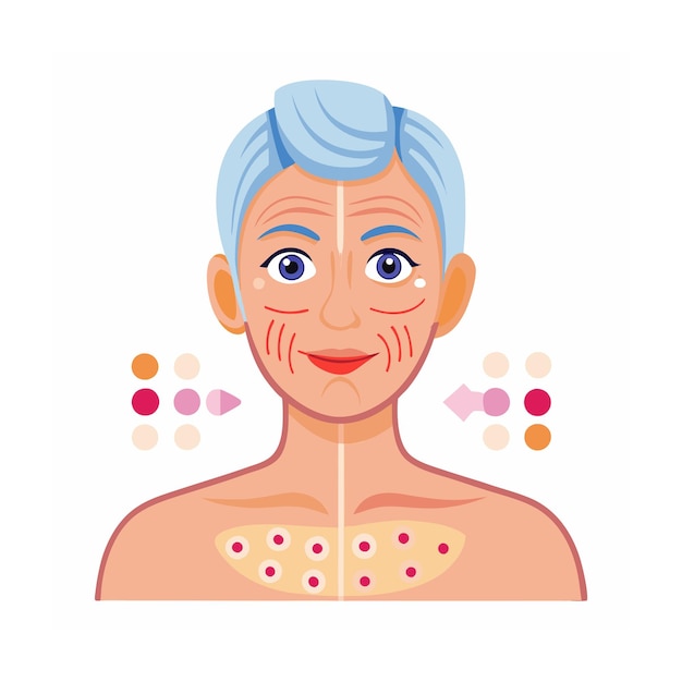 Vector skin conditions vector illustration