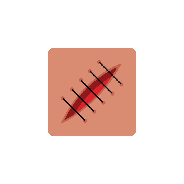 Skin stitch icon vector