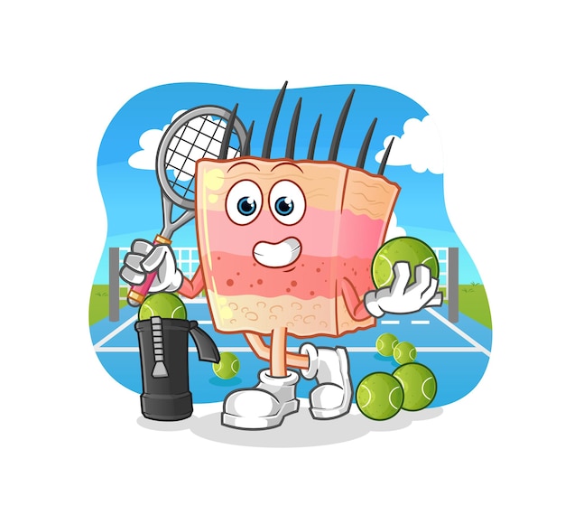 Skin structure plays tennis illustration character vector