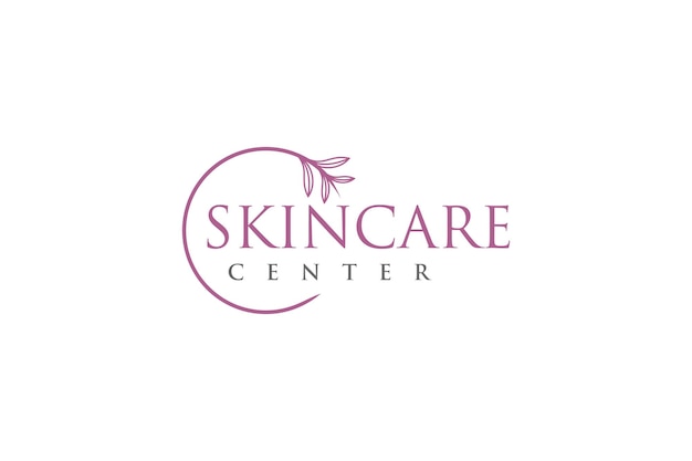 Skincare center logo design beauty fashion spa yoga medical lady salon icon shape